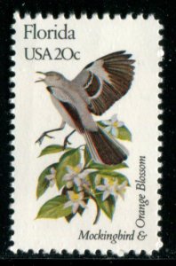 1961 US 20c State Birds & Flowers - Florida, MNH