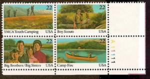  ALLY'S STAMPS US Plate Block Scott #2160-3 22c Int'l Youth Year [4] MNH [STK]