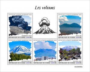 GUINEA - 2023 - Volcanoes - Perf 5v Sheet - Mint Never Hinged