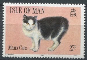 Isle of Man Sc#381 MNH, 27p multi, Manx Cats (Felis silvestris catus) (1989)