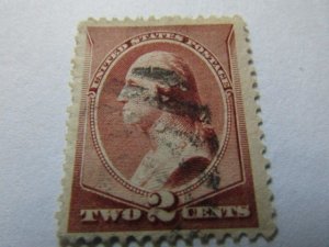 US Stamps, Scott # 210 Red Brown Used, 2c Washington 1883, Nice Center,