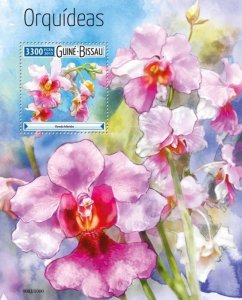 Guinea-Bissau 2015 ORCHIDS s/s Perforated Mint (NH