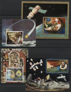 SPACE, 4 DIFFERENT SOUVENIR SHEETS Space MINT NEVER HINGED