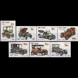 VIETNAM 1984 - Scott# 1445-51 Automobiles Imp. Set of 7 NH