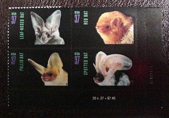 USA 3661-3664, 37c American Bats, Plate Block of 4 setena...