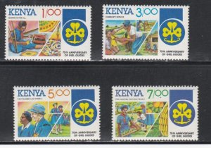 Kenya # 329-332, Girl Guides 75th Anniv. Mint LH, 1/3 Cat.