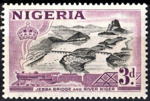 Nigeria SC#84 3d Jebba Bridge and River Niger (1953) MNH