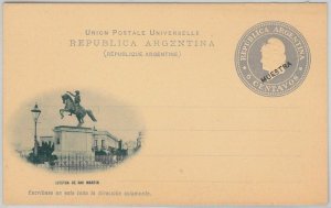 52218  ARGENTINA: PICTURE POSTAL STATIONERY CARD overprinted MUESTRA  H & G# 17A