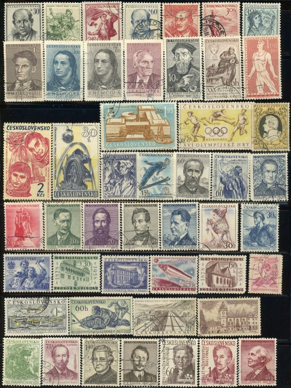 500 Czechoslovakia Postage Stamps Collection Europe 1919-1950 Czech Used
