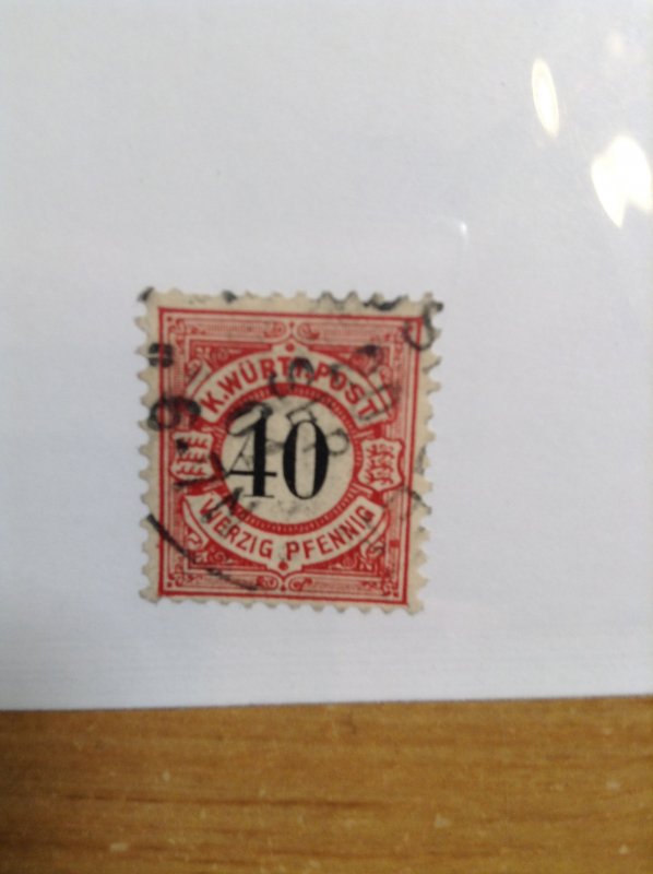 Germany  (Wurttemburg) SC #65  Used