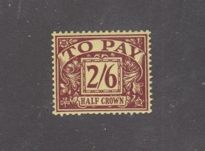 GREAT BRITAIN # J33 VFXMLH 2/6p POSTAGE DUE CAT VALUE $40+