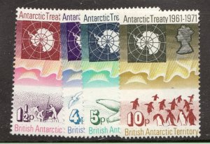 1971  #39-42 BAT British Antarctic Territory MH stamp set Animals Map QEII cv$54