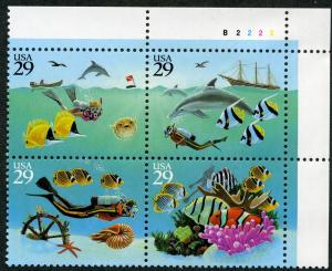 Scott #2863-66 - Wonders of th Sea -  Plate Block - MNH