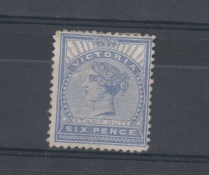 Australia Victoria State 1886 6d Pale Ultramarine Stamp Duty MH JK3558