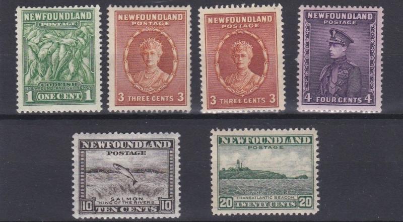 NEWFOUNDLAND 1932  S G 209 - 218   VARIOUS VALUES  TO 20C  MH  CAT £47 