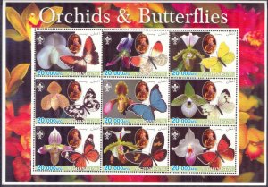 Afghanistan 2003 Orchids Butterflies Scouting Scouts Sheet MNH Private