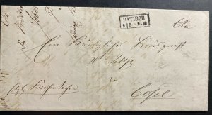 1859 Ratibor Poland Stampless Letter Cover To Cofel