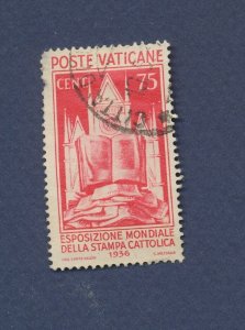 VATICAN - Scott 51 - used , pulled perf - 1936