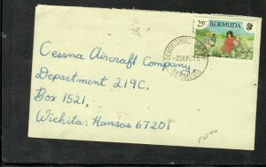 BERMUDA COVER (PP2212B) 1981 QEII FLOWERS 25C DEVONSHIRE SOUTH TO USA 