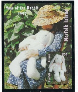 Norfolk Is 672 MNH 1999 Year of the Rabbit (ak3495)