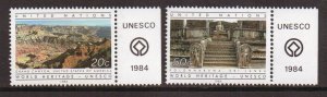 United Nations New York   #421-422   MNH  1984  world heritage