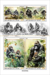 2024 05- NIGER - GORILLAS          4V  complet set    MNH ** T