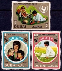 1971 Dubai 401-403 UNICEF 25 years of helping children 6,50 €