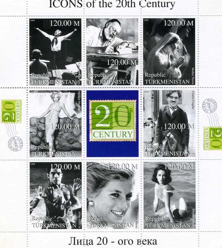 Turkmenistan 1999 Icons 20th Century Sheet Perforated mnh.vf