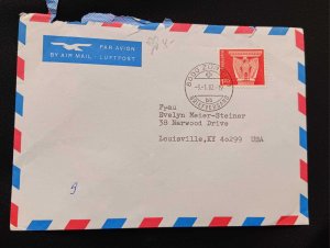 DM)1974, HELVETIA, LETTER SENT TO U.S.A, AIR MAIL, WITH STAMP SERIES OF
