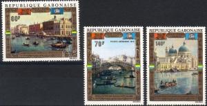 Gabon stamp UNESCO, Paintings about Venice set MNH 1972 Mi 456-458 WS18958