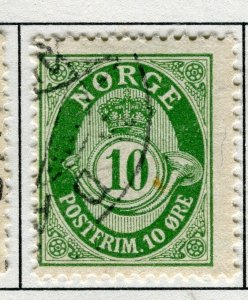 NORWAY; 1910 early Posthorn issue fine used 10ore. value