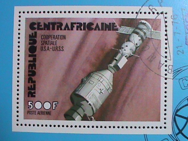 CENTRAL AFRICA-1976- COOPERATION SPACE PROGRAMS-USA & USSR-CTO S/S VERY FINE