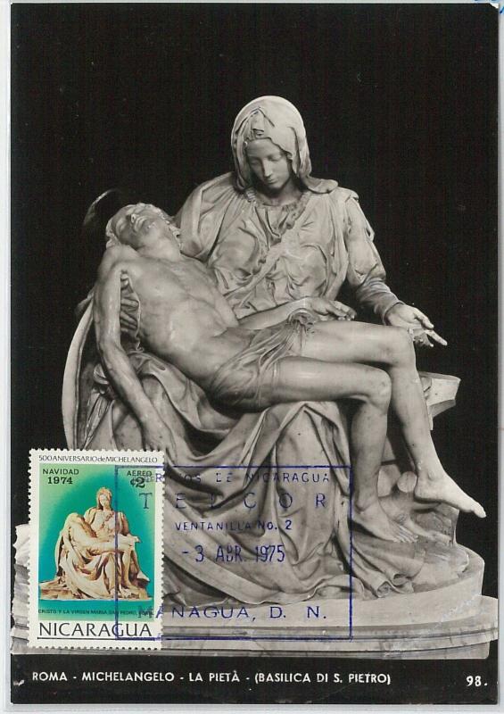 59095  - NICARAGUA - POSTAL HISTORY: MAXIMUM CARD 1975  -  ART Michelangelo