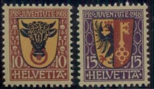 SWITZERLAND #B10-11 Complete set, semi postals, og, NH, VF, Scott $52.50