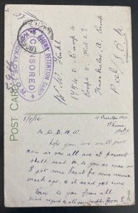 1916 Thorne England Postcard Cover To Knockaloe Isle Of Man Internment Camp WWI 