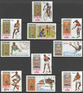 Guinea Sc#522-528 (C110-C111A) Used 1969 5fr-75fr 19th Olympic Games Mexico