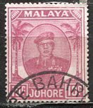 Malaya Johore; 1949: Sc. # 138; Used Single Stamp