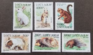 *FREE SHIP Vietnam Rodents 1992 Rabbit Porcupine Rat Squirrel Fauna (stamp) MNH