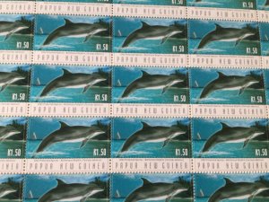 Bottlenose Dolphin Papua New Guinea mint never hinged full stamp sheet A10940