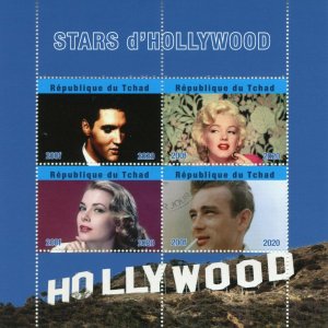 Chad Famous People Stamps 2020 CTO Elvis Presley Marilyn Monroe James Dean 4v MS 