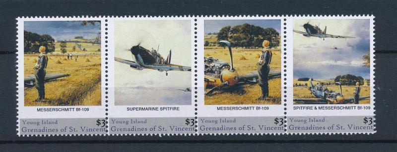 [81051] Young Isl. St. Vincent 2011 WWII Victory Spitfire Messerschmitt MNH