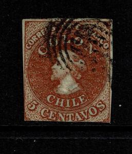 Chile SC# 3 - Used - Wmk Small 5 - Lot 090317