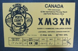 6150 Amateur Radio QSL Card Plowing Match & Machinery Show Canada-