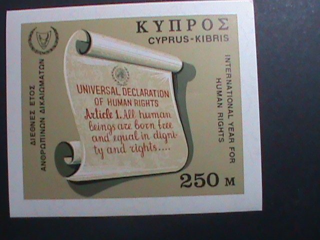 ​CYPRUS-1968 SC# 313 INTERNATIONAL YEAR OF THE HUMAN RIGHT IMPERF:-MNH-S/S VF