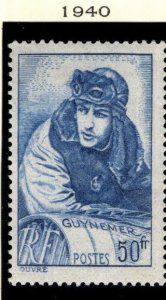 FRANCE Scott 396 MH* Georges Guynemer WW1 Flying Ace stamp