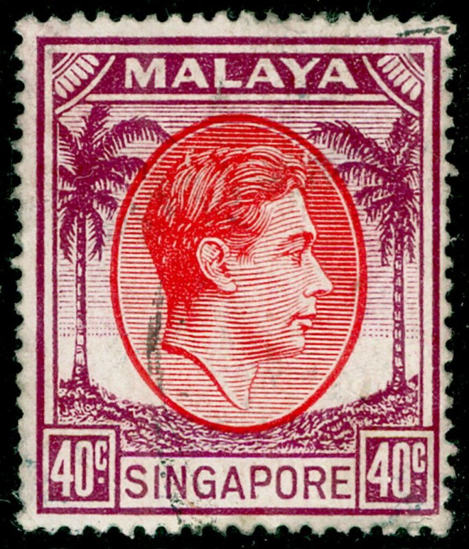 SINGAPORE SG26, 40c red & purple, FINE USED. Cat £22. 