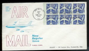 UNITED STATES FDC 7¢ Airmail Booklet Pane 1958 Fluegel