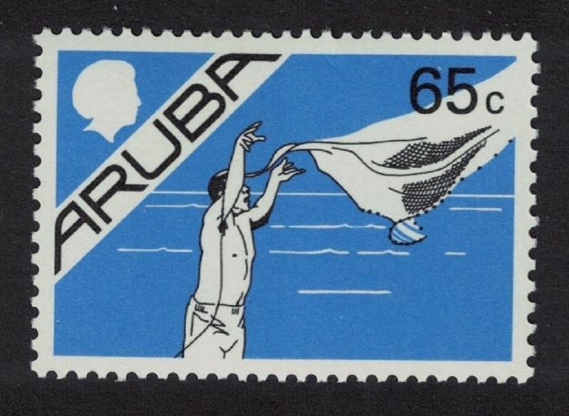 Aruba Fisherman casting net 65c 1986 MNH SG#14