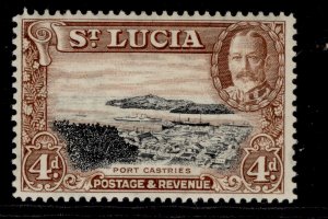 ST. LUCIA GVI SG119, 4d black and red/brown, LH MINT.