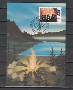 Slovenia, Scott cat. 236. Boy Scouts issue. Maximum Card. ^